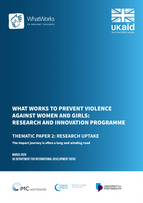What Works to Prevent VAWG: Research and Innovation Programme - Thematic Paper 2: Research Uptake