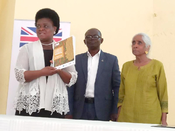Madam Malonin Asibi (L), Prof Felix Asante(M) and Dr Nata Duvvury(R)