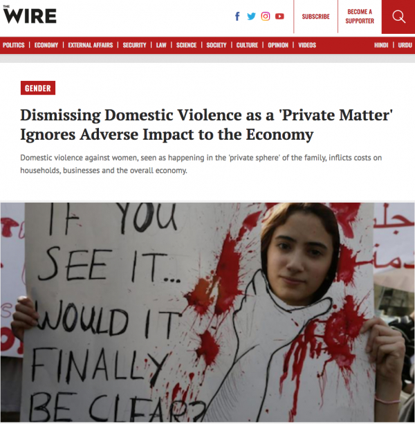 Dismissing Domestic Violence as a 'Private Matter' Ignores Adverse Impact to the Economy