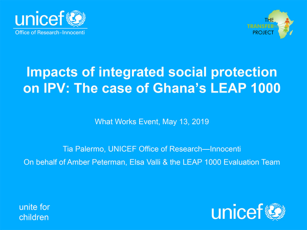 Impacts of integrated social protection on IPV: The case of Ghana’s LEAP 1000