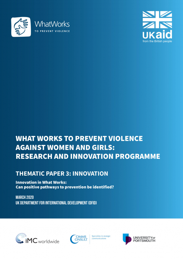 What Works to Prevent VAWG: Research and Innovation Programme - Thematic Paper 3: Innovation