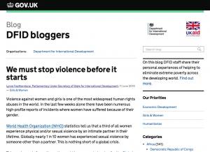DFID Bloggers – We must stop violence before it starts