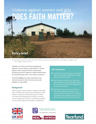 Baseline Research Report in Ituri Province, DRC written by Tearfund